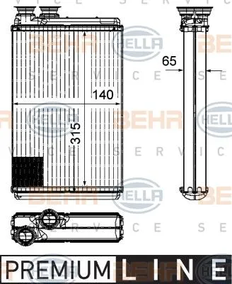 Produktbild von HELLA Wärmetauscher Innenraumheizung 8FH 351 315-571