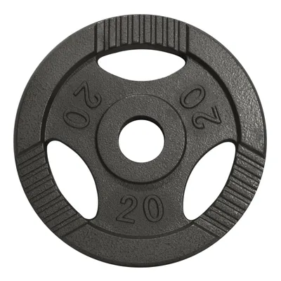 Produktbild von GORILLA SPORTS® Olympia Hantelscheiben - 20kg Gewichte, 50mm Bohrung, Tri-Grip, aus Gusseisen, Silber - Gewichtsscheiben, Olympiascheiben