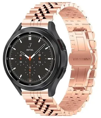Obrázok produktu pre Nerezový remienok – kompatibilný s hodinkami Samsung Galaxy Watch 6 Classic – ružovo-zlatá farba – 20 mm