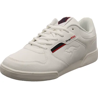 A single white KangaROOS sneaker shown from a three-quarter side view against a white background.