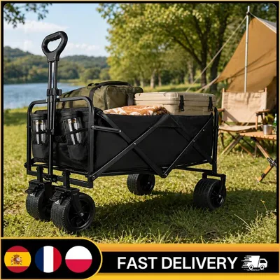 Produktbild von Zusammenklappbarer Strandwagen mit großer Kapazität und All-Terrain-Rädern