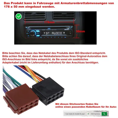 Produktbild von Autoradio 1 DIN mit Touchscreen Android 15 Carplay Android Auto GPS Navi Bluetooth WIFI RDS Freisprechfunktion 4GB RAM 64GB Speicher 4x45 Watt Einbauradio