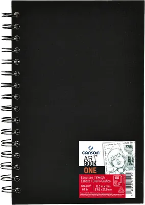 Produktbild von Canson – Skizzenbuch Art Book One, spiralgebunden, 80 Blatt, 100 g, 216 x 279 mm, weiß