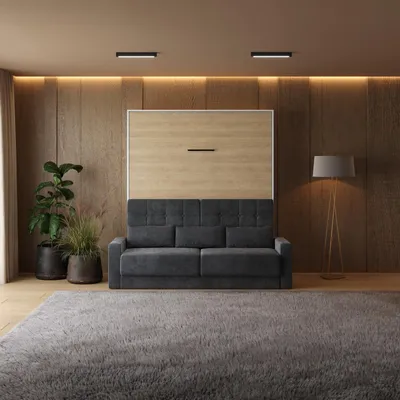 Produktbild von Schrankbett mit SOFA SMARTBett  M1 180x200 Vertikal Weiss/Kaiser Eiche