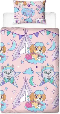 Produktbild von Unyqoos® Paw Patrol Bettbezug für Kinder‑Einzelbett – 140 x 200 cm, rosa, 100% Polyester‑Mikrofaser
