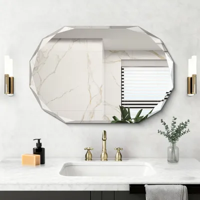 Image de Miroir mural sans cadre, 60 x 90 cm, pour salle de bain et salon