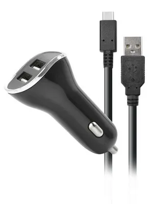 Productafbeelding van LEXIP X STEELPLAY Autolader met 2 USB-poorten, 2.6A, inclusief 2 meter oplaadkabel en schakelaar