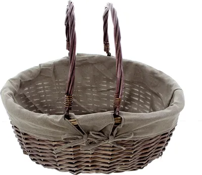 Produktbild von Einkaufskorb Modern Weide grau oval – stapelbar