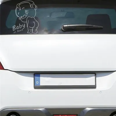 Produktbild von Auto Aufkleber Baby an Bord on Tour Board Car LUSTIG 14x18 cm Milchglas Sticker Heckscheibenaufkleber