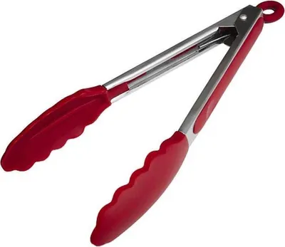 Produktbild von CHPN – Küchenzange – Grillzange – Servierzange – Zange – Rot – Silikon – Metall – Grillzange – 27 cm – Küchenwerkzeug – Zange für die Küche