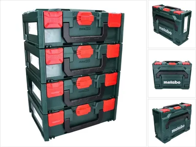 Obrázek produktu pro Metabo metaBOX 145 sada 4x systémový kufr na nářadí stohovatelný 396 x 296 x 145 mm - bez vložky