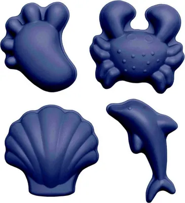 Produktbild von Scrunch Sandformen Spielzeug Set - Silikon Blau - Ideal für Sand und Wasser