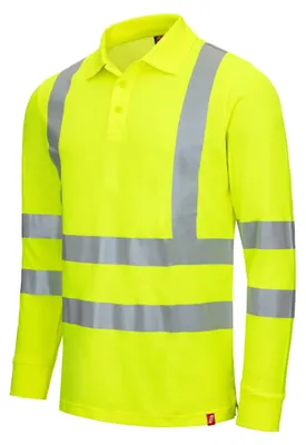 Produktbild von NITRAS Langarm Warnschutz Poloshirt Gr. 3XL gelb