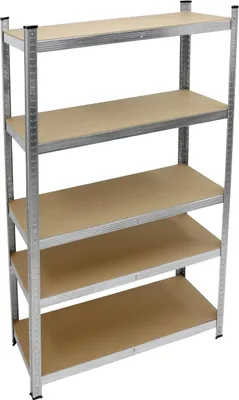 Obrázek produktu pro ECD Germany Dílenské regály pro vysoké zatížení 200x100x50 cm, pozinkované, nosnost do 750 kg, 5 desek MDF