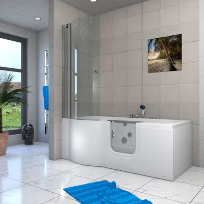 Produktbild von Seniorendusche und Wanne mit Whirlpool S12D-EH-WP-R Dusche 85x170cm