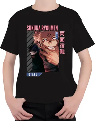 Obrázek produktu pro Sukuna Ryoumen Jujutsu Kaisen Demon Red Eyes Otaku Anime Aesthetics Uni dětské tričko, černá, 152 cm