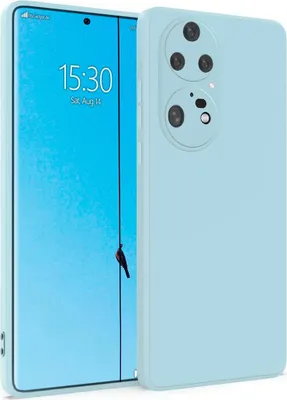 Produktbild von Hülle für Huawei P50 Pro - Handyhülle mit Kameraschutz Cover aus Silikon in Hellblau