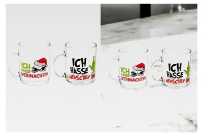 Produktbild von Trinkglas mit Henkel, 350 ml, 2 Designs (Ich Hasse Menschen)