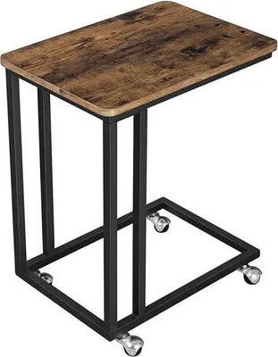 Obrázek produktu pro ModernHome LNT50X Příruční stolek na kolečkách, rustikální, 50 x 35 cm, hnědý