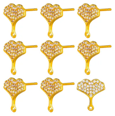 Productafbeelding van Zirkonia oorbellen - 18 karaat verguld met 20 oorbelclips - voor het zelf maken van sieraden - 10 stuks