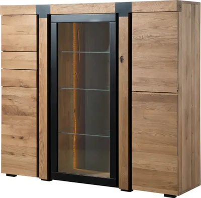 Image de MASSIVMOEBEL24 | Buffet Chêne sauvage 161x45x144 naturel huilé ROTTERDAM #101