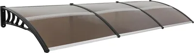 Produktbild von Haustür Vordach - Bogenförmiges Eingangsvordach - 90×300 cm - Acryl - Sonnen- und Regenschutz - Für Tür & Balkon - Braun