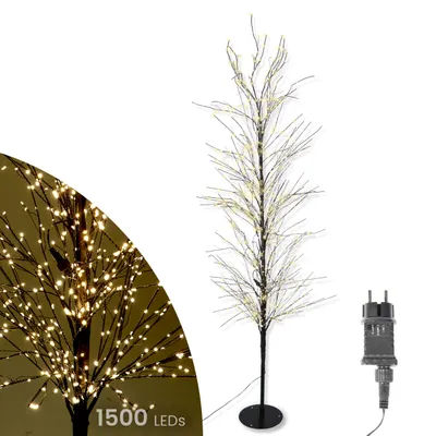 Produktbild von LED-Baum 180 cm schwarz mit 1500 LED warmweiß Timer-Funktion IP44