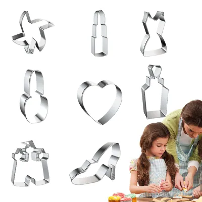 Imagen del producto de Juego de 16 moldes para galletas, ideales para decorar postres en celebraciones de cumpleaños y bodas