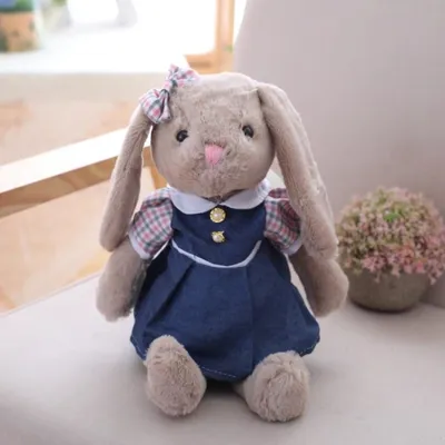 Productafbeelding van Cartoon konijnenpluche, knuffel, konijn met rok, zachte knuffel, hoogte: 45 cm (blauw)