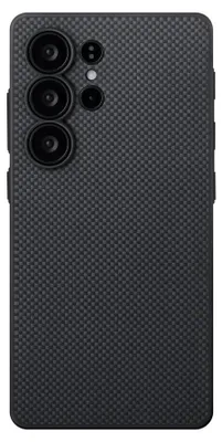 Image de Étui pour bouton PIN Pitaka, en aramide, pour Samsung Galaxy S25 Ultra, noir/gris