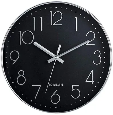 Immagine prodotto di Orologio a batteria moderno, 30 cm, nero/argento