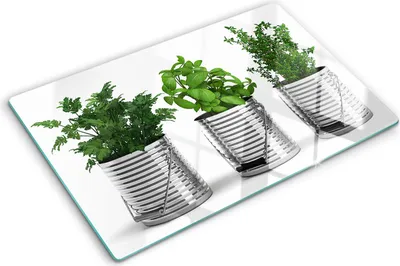 Produktbild von Tulup Glas Herdabdeckplatte - 80x52 cm - Glaskeramikkochfeld-Abdeckung Spritzschutz Glasabdeckplatte - Einteilig - Essen & Getränke - Aromatische Pflanzen - Grün