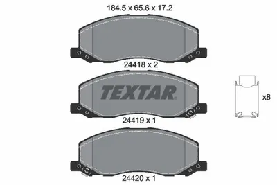 Produktbild von TEXTAR 2441801 Bremsbeläge Satz Vorne für OPEL INSIGNIA Caravan INSIGNIA INSIGNIA Stufenheck INSIGNIA A Country Tourer (G09) für SAAB 9-5 (YS3G)