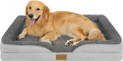 Produktbild von Extra großes wasserdichtes orthopädisches Hundebett - weiche Hundeschlafbank mit abnehmbaren und waschbaren Bezügen, 111 x 80 cm