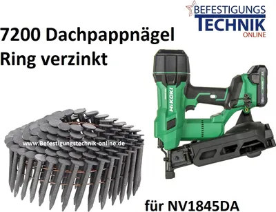 Produktbild von Dachpappnägel 3,1x32mm Ring verzinkt für Hikoki Metabo Akku Dachpappnagler NV1845DA