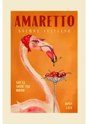 Image de Tableau sur toile Amaretto flamant rose 45x65 cm, Tableau mural moderne pour décoration intérieure