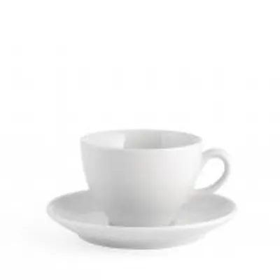 Immagine prodotto di H&H Set 6 Tazze Tè Pearl Con Piattino In Porcellana Bianca Cc 200