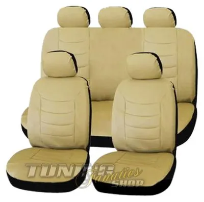 Produktbild von Premium Kunstleder Sitzbezug Auto Sitzbezüge Bezug Beige für viele Fahrzeuge