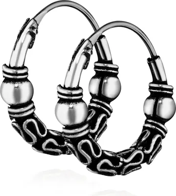 Produktbild von Paar 925 Sterling Silber Keltische Celtic Gothic Creolen 15mm 7233