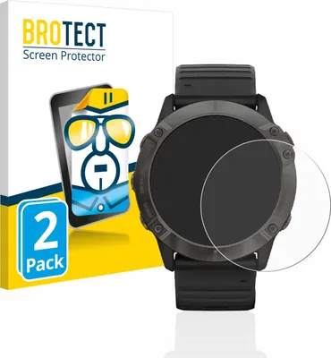 Produktbild von 2x Für Garmin Fenix 6X Pro Schutzfolie BROTECT Displayschutz Display Schutz Folie Klar Transparent