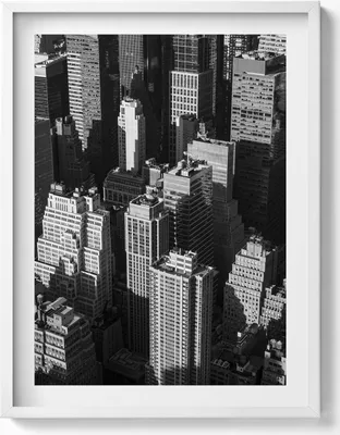 Produktbild von Schwarz-weiße Architektur der Stadt– Wandbild mit Rahmen – Gerahmtes Bild – Wanddekoration – 60x80 cm – Weiß Rahmen