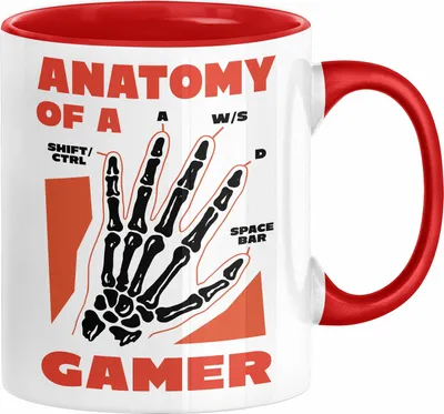 Produktbild von Gamer Geschenk Tasse Anatomy Of A Gamer Zocker Lustige Geschenkidee (Rot)