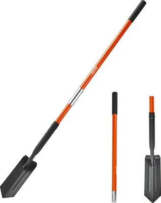 Zdjęcie produktu dla Szpadel ogrodniczy VEVOR, ostrze o szerokości 104 mm, szpadel ogrodowy, szpadel do drenażu z trzonkiem z włókna szklanego, szpiczasty szpadel do prac ogrodniczych, kopania dołów, kopania rowów i sadzenia, długość ok. 1,4 m