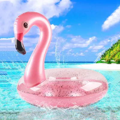 Produktbild von Flamingo Luftmatratze 60-80kg aufblasbar Pool Float Schwimmtier Badeinsel Strand Sommer Party Spielzeug für Erwachsene & Kinder 120cm