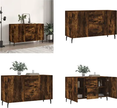 Produktbild von vidaXL Sideboard Räuchereiche 100x36x60 cm Holzwerkstoff - Sideboard - Sideboards - Schrank - Lagerschrank