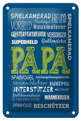 Produktbild von Blechschild Spruch 12x18cm Papa Superheld Vorbild Beschützer