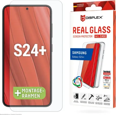 Produktbild von Displex Panzerglas + Schutzhülle für Samsung Galaxy S24+ - Eco-Montagerahmen - kratzer-resistent - Samsung - Galaxy S24