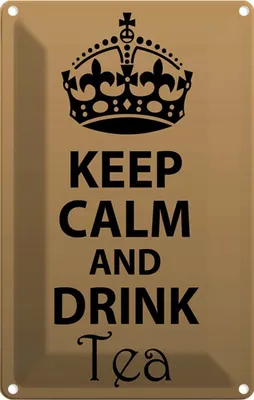 Produktbild von vianmo Blechschild 18x12 cm Keep Calm and drink tea Yoga