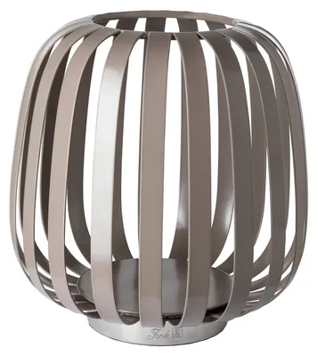 Produktbild von Fink MAMBAIA, Windlicht ohne Glas, vernickelt, Eisen, pulverbeschichtet, glatt, silberfarben, hellbraun, L. 21.5 cm, B. 21.5 cm, H. 22 cm 146353