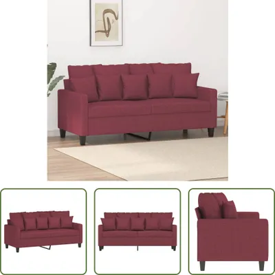 Produktbild von The Living Store 2-Sitzer-Sofa Weinrot 140 cm Stoff
